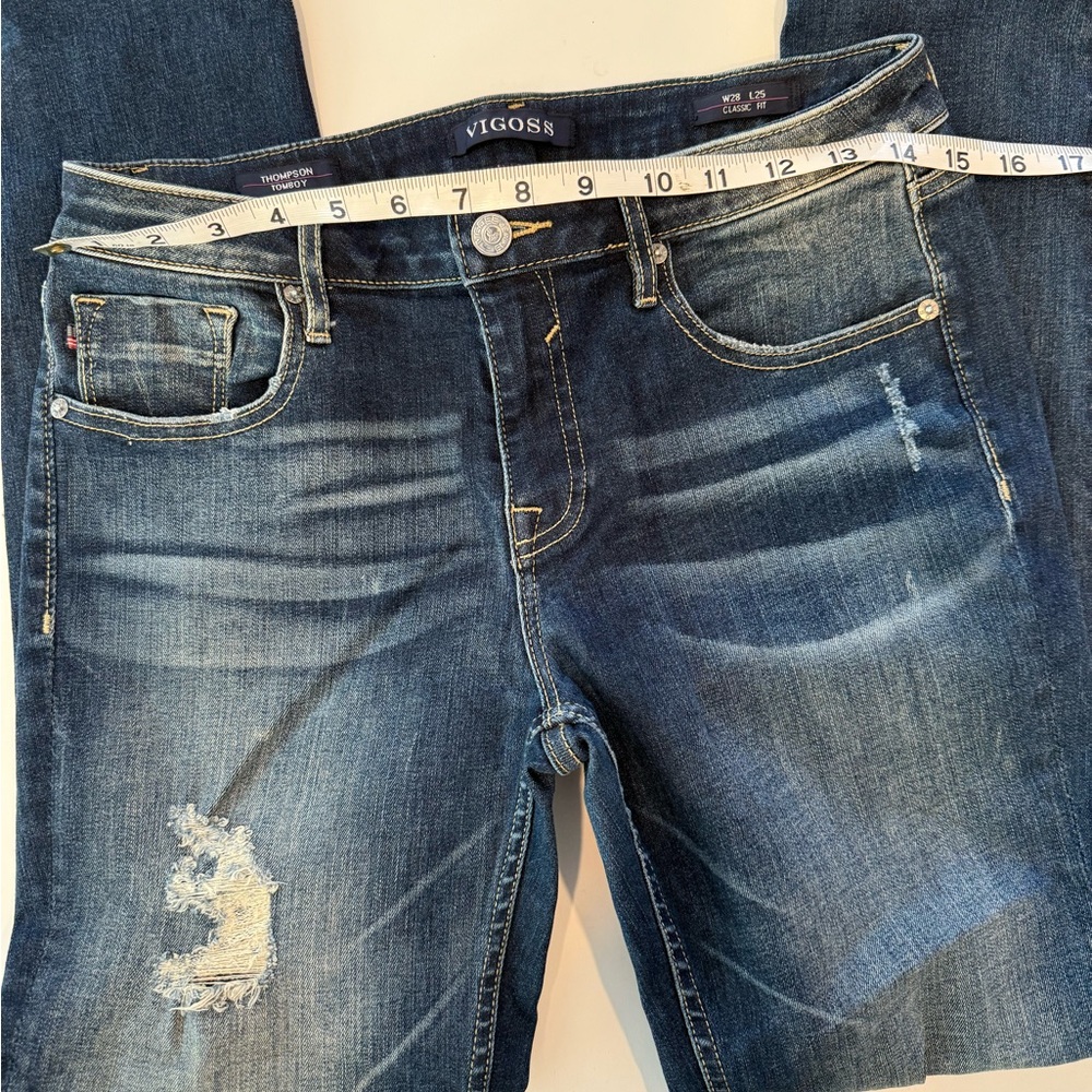 VIGOSS WOMENS SKINNY JEANS - THOMPSON TOMBOY CLASSIC FIT DISTRESSED SIZE 28 - Picture 2 of 10